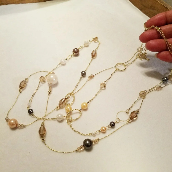 Dainty Necklace | Long Double Strand Beaded - Picture 9 of 10